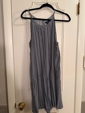 GAP Navy and White Printed Spaghetti-Strap Romper